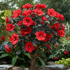Гибискус Миднайт Роуз купить по цене от 269р. в интернет-магазине «Посадика» с доставкой почтой в в Нязепетровске и по всей России – [изображение №1].